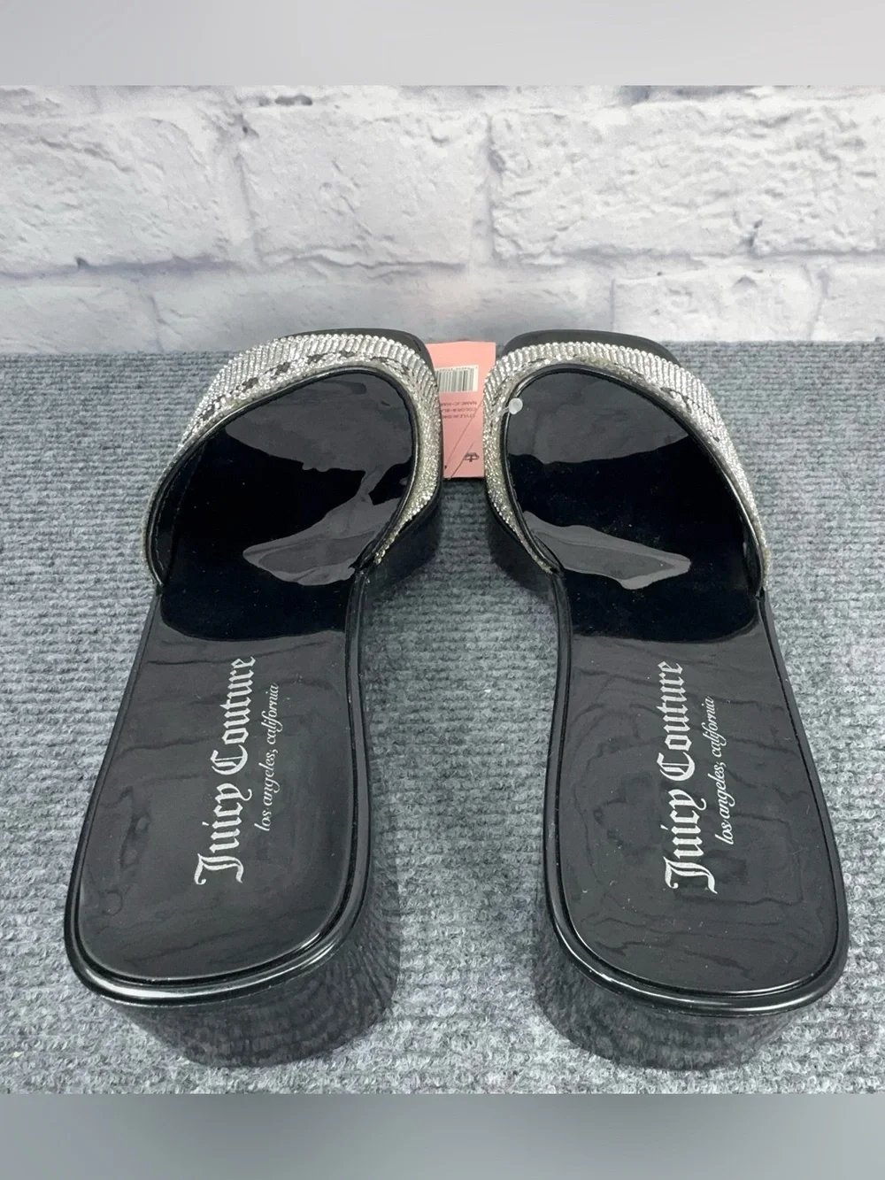 Juicy Couture Harmona Rhinestone Platform Slide Sandals NWT 9.5